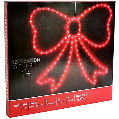 6. Dekorative Schleife 55 cm rot 120 LED