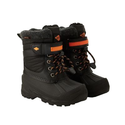 4. Lee Cooper Kinder-Winterstiefel, schwarze gefütterte Schneestiefel mit Klettverschluss