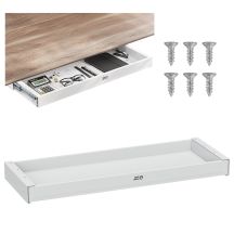 Ergo Office Flachschublade für unter den Schreibtisch, Breite 758 mm, max. Belastung 10 kg, weiß, ER-302 W