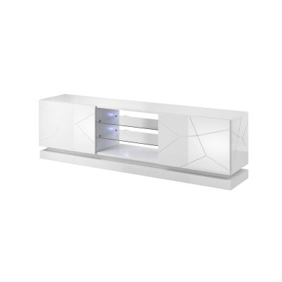 2. TV-Schrank QIU 200 MDF weiß glänzend/weiß glänzend