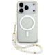 Guess IML Glitter Pearl Strap MagSafe Hülle für iPhone 17 Pro - Transparent