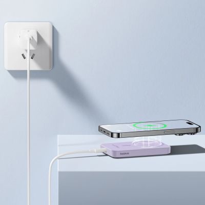 12. Baseus Mini-Powerbank 5000 mAh 20 W + USB-C-Kabel (20 V/3 A) – Lila