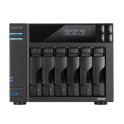 8. NAS Asustor AS6706T; Tower; 6x (3,5" SATA HDD/ 2,5" SSD); Intel Celeron N5105; 8 GB DDR4 SODIMM (max. 16 GB), 2x 2,5-GbE, 4x M.2 2280 NVMe PCIe 3.0, 2x USB 3.2 Gen, 1x HDMI 2.0b, 1x optionale 10-GbE-Karte