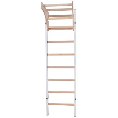 21. Turn-Wandbarren aus Holz und Metall mit 4 Griffen und passender Holzbank, 211 W