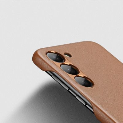 7. Dux Ducis Grit Hülle für Samsung Galaxy S23+ elegante Hülle aus Kunstleder braun