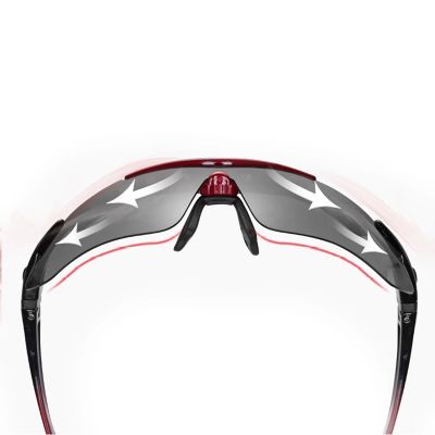 3. Rockbros 10001 Polarisierte Radsportbrille - Schwarz und Rot