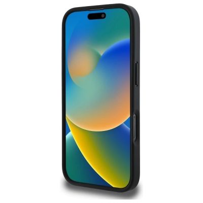 5. DKNY Texture Pattern Tonal Stripe Hülle für iPhone 16 Pro Max – Schwarz