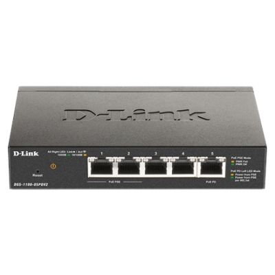 4. D-Link DGS-1100-05PDV2 Netzwerkkabel, Managed Gigabit Ethernet (10/100/1000) mit PoE-Unterstützung, Schwarz