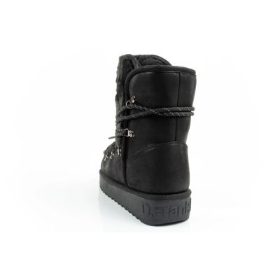 5. D.Franklin Damen Winter Schneestiefel, modisches Fellfutter, Schwarz