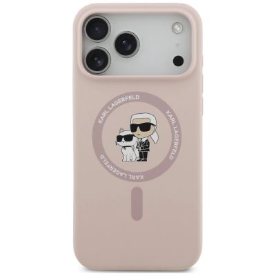 3. Karl Lagerfeld Silicone Karl&Choupette Ring MagSafe Hülle für iPhone 18 Pro Max / 17 Pro Max – Rosa