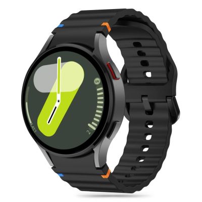 Tech-Protect Silikon-Sportarmband für Samsung Galaxy Watch 4/5/5 Pro/6/7/FE – Schwarz