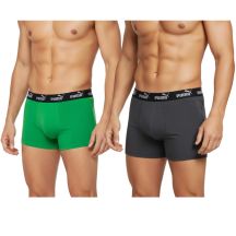 Puma Herren-Boxershorts, 2er-Pack, grün-grau, bequeme Baumwolle