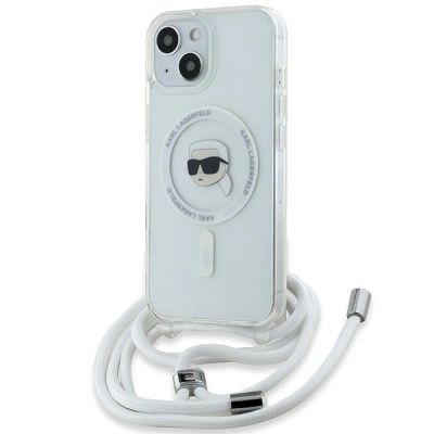 Karl Lagerfeld Crossbody IML Karl Head MagSafe Hülle für iPhone 15 / 14 / 13 – transparent