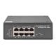 4. Industrieller Switch mit 7 Ports, Gigabit PoE+, 1x PD, IEEE802.3af/at, DIN-Schienenmontage und erweitertem Temperaturbereich.