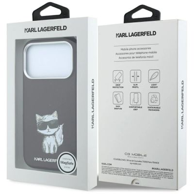9. Karl Lagerfeld Smooth Choupette Sketch MagSafe Hülle für iPhone 17 Pro / 18 Pro - bordeauxrot