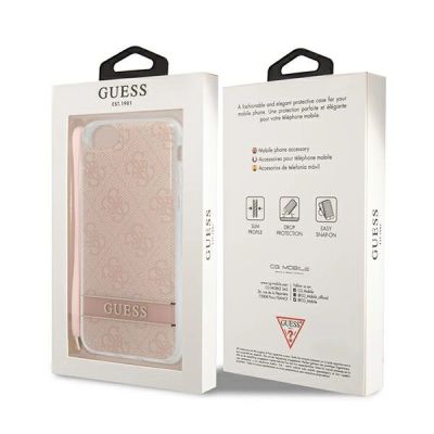 8. Guess GUOHCI8H4STP iPhone SE 2022 / SE 2020 / 7/ 8 pink/pink Hardcase 4G Print Strap