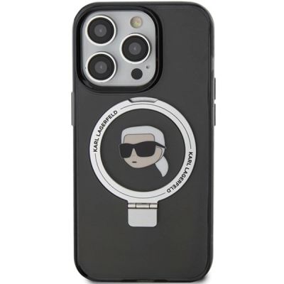 3. Karl Lagerfeld KLHMP15LHMRSKHK iPhone 15 Pro 6,1" schwarz/schwarz Hardcase Ringständer Karl Head MagSafe