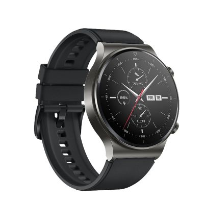 2. Silikonarmband für Huawei Watch GT 2 / 3 / 4 / 2 Pro / 3 Pro / 4 Pro / GT 2e - Schwarz