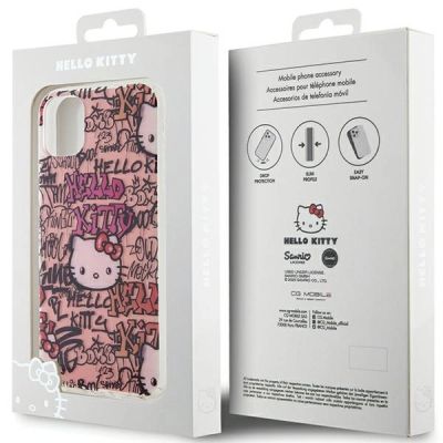 8. Hello Kitty IML Tags Graffiti-Hülle für iPhone 11 / Xr – Rosa