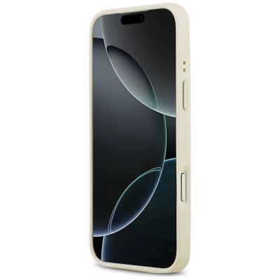 5. Guess Grained Strass Logo MagSafe Hülle für iPhone 17 Pro Max - Beige