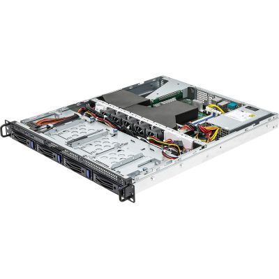ASRock Rack Plattform (1U) AMD Ryzen (4x LFF, 2x GbE, fest verbautes Netzteil, IPMI)