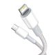 3. Baseus CATLGD-A02 Lightning – USB-C PD-Kabel 20 W 480 Mbit/s 2 m – Weiß