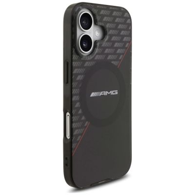 4. AMG Double Layer Transparent Rhombs MagSafe Case für iPhone 17 - Schwarz und Rot