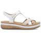 2. Rieker V0919-80 weiße Keilsandalen für Damen