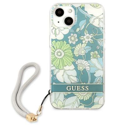 3. Guess GUHCP13SHFLSN iPhone 13 mini 5.4" grün/grüne Hardcase Flower Strap
