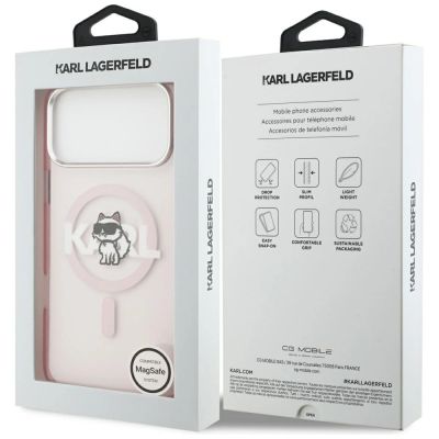 8. Karl Lagerfeld IML Choupette Sketch Logo MagSafe Hülle für iPhone 17 Pro Max - Pink