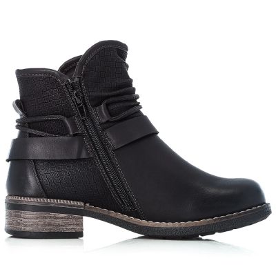 6. Gefütterte schwarze Damen-Ankle-Boots Rieker 94689-00