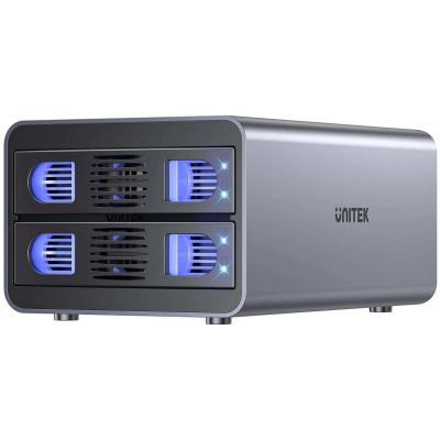 Unitek RAID-Gehäuse für SATA-Festplatten 2,5"/3,5", 4 Modi, 40 TB, USB-C 10 Gb/s