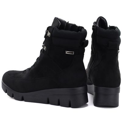 5. Schwarze Wildleder-Keilstiefeletten für Damen, M.Daszyński MR23109A-3