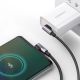 6. Ugreen US323 abgewinkeltes USB-C – USB-C PD QC SCP 3A 480 Mbit/s Kabel 1 m – Grau