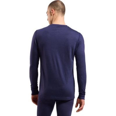 2. Odlo BL TOP Crew Neck L/S MERINO 200 Langarm Thermounterwäsche Gr. M Blau