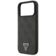 6. Guess Leather 4G Triangle Strass MagSafe Case für iPhone 17 Pro Max - Schwarz