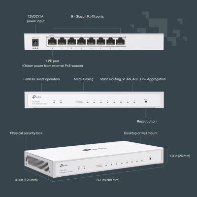 10. TP-Link Festa FS308G Managed L2/L2+ Gigabit Ethernet (10/100/1000) PoE-Unterstützung Weiß