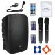 V-TONE BQ12 GO MP3 – Aktivlautsprecher, wiederaufladbar, schwarz, Bluetooth, TWS, USB, SD, DSP, AUX, Infrarot-Fernbedienung, 2 drahtlose Mikrofone, ausziehbarer Griff, Transportrollen