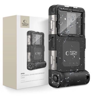 Tech-Protect Waterproof Case wasserdicht IPX8 für Smartphones 4,7-6,7" - schwarz