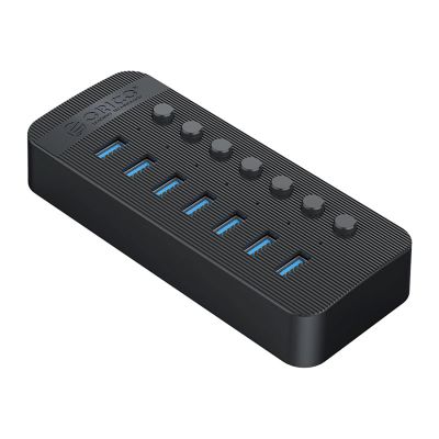 Orico CT2U3-7AB 7x USB-A 3.0 Hub mit Schaltern - Schwarz