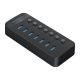 Orico CT2U3-7AB 7x USB-A 3.0 Hub mit Schaltern - Schwarz