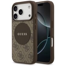 Guess 4G Circle Classic Logo MagSafe Hülle für iPhone 17 Pro - Braun