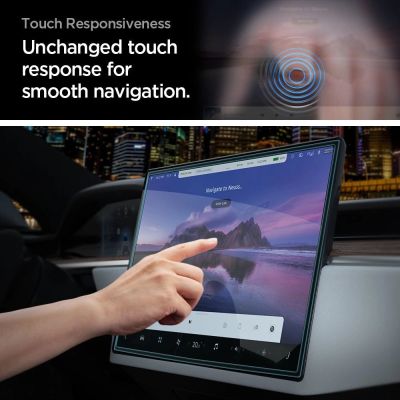 13. Spigen Glas.tR EZ Fit gehärtetes Glas für Tesla Model X 2022 / Model S 2021 – Schwarz
