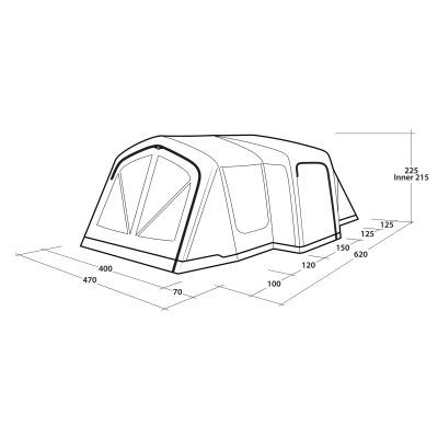 2. Outwell Montana 6 Air 6-Personen-Tunnelzelt, grün/grau