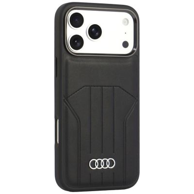 2. Audi MagSafe-Schutzhülle aus Kunstleder für iPhone 18 Pro Max / 17 Pro Max – Schwarz