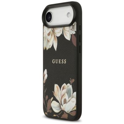 2. Guess Grained Flowers Classic Logo MagSafe Hülle für iPhone Air - Schwarz