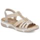 Beige Keilsandalen für Damen Rieker 66201-62