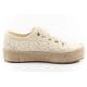 4. Lee Cooper Damen-Sneaker mit Schnürung, beige Plateau