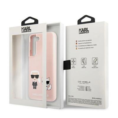 8. Karl Lagerfeld KLHCS22MSSKCI S22+ S906 hardcase jasno różowy/light pink Silicone Ikonik Karl & Choupette