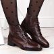 11. Filippo W PAW478B Stiefeletten aus braunem Lackleder mit isolierter Krokodilleder